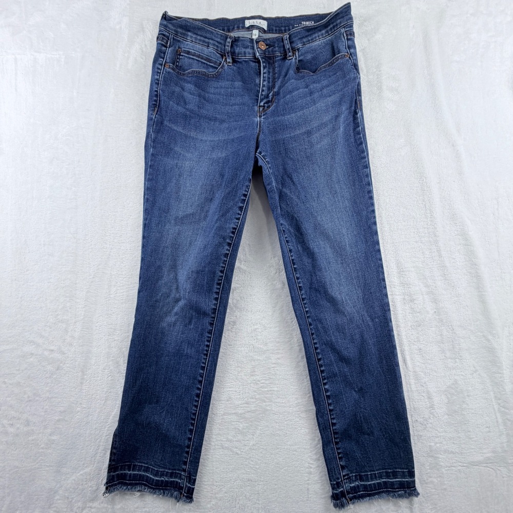Nicole Miller New York Jeans Tribeca Mid Rise Ankle Straight 10